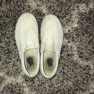 white slip on vans